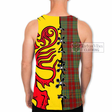 Leask Tartan Family Crest Men Tank Top Lion Rampant Honor