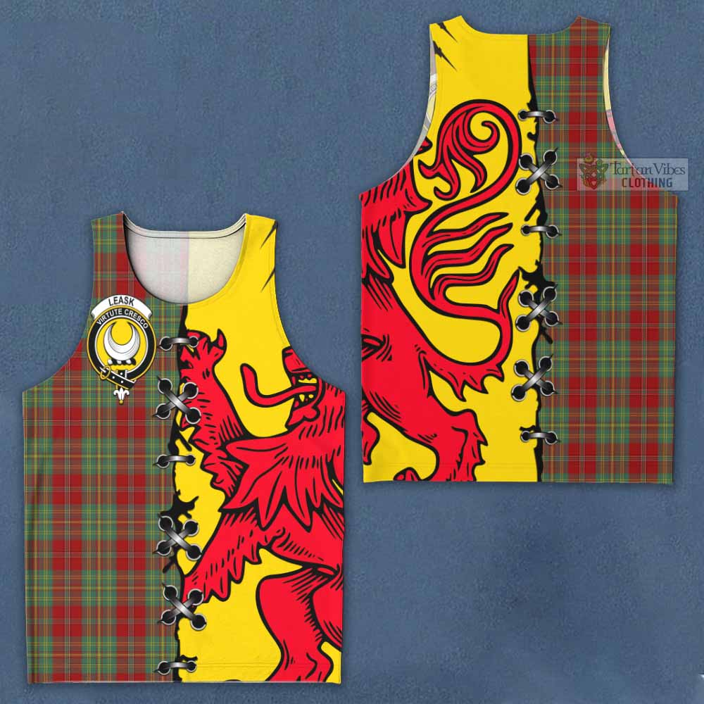 Leask Tartan Family Crest Men Tank Top Lion Rampant Honor - Tartan Vibes Clothing