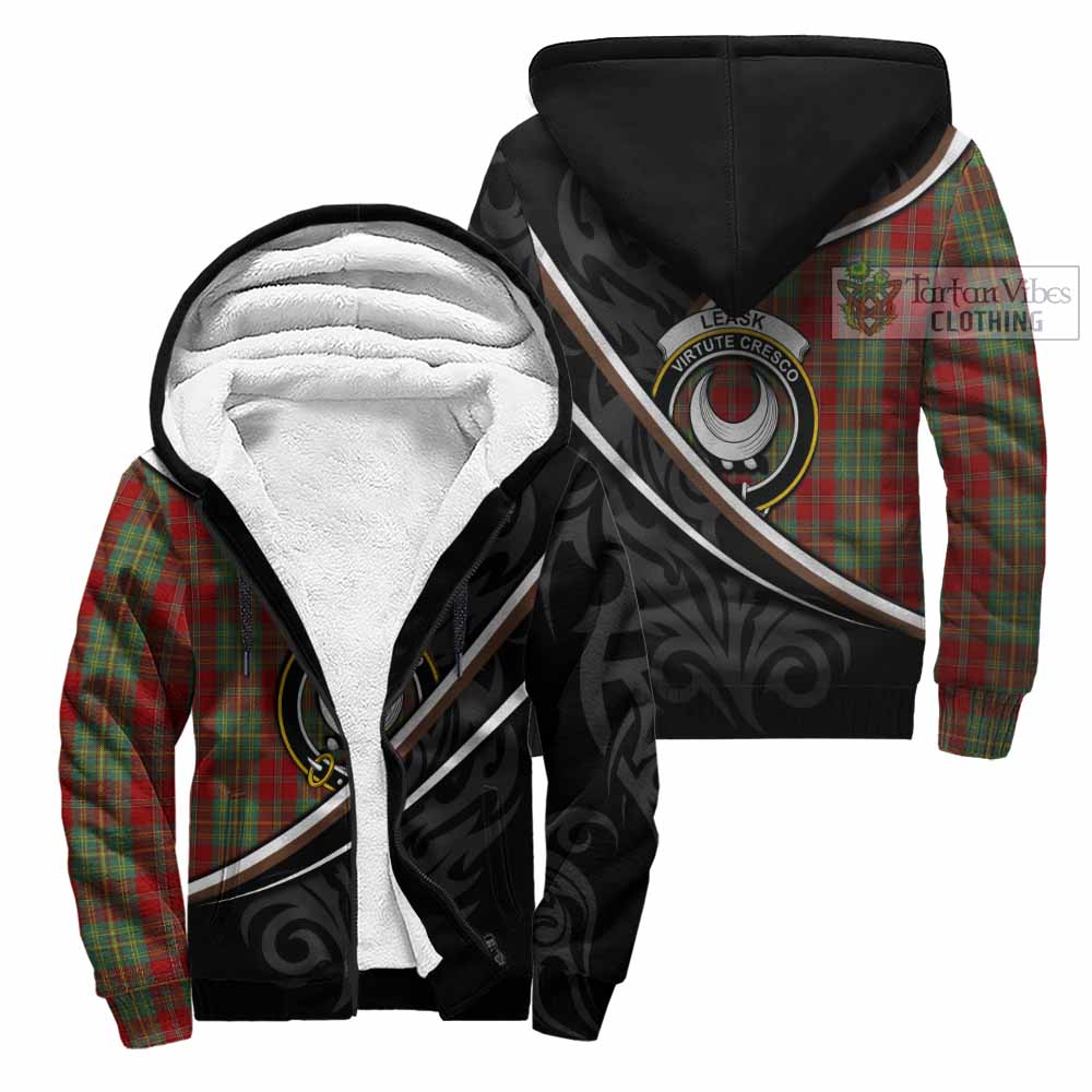 Leask Tartan Family Crest Sherpa Hoodie Celtic Scottish Thistle Floral - Tartan Vibes Clothing