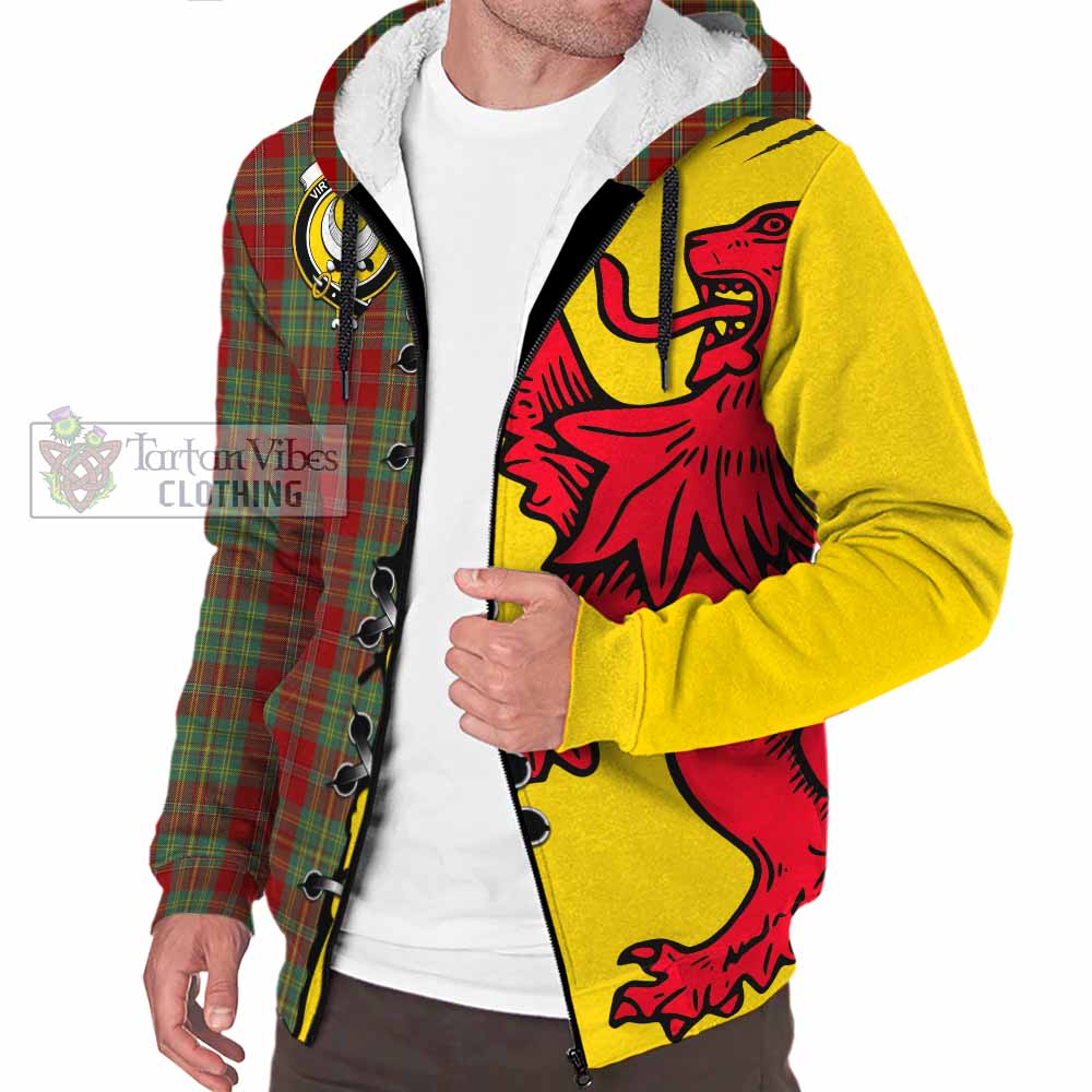 Leask Tartan Family Crest Sherpa Hoodie Lion Rampant Honor - Tartan Vibes Clothing