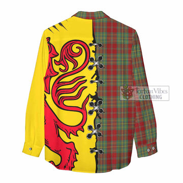 Leask Tartan Family Crest Women Casual Shirt Lion Rampant Honor