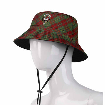 Leask Tartan Fishing Hat with Family Crest