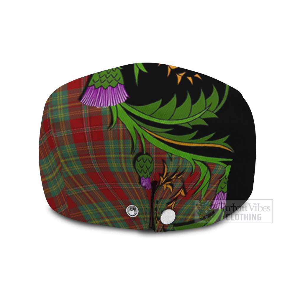 Leask Tartan Flat Cap, Jeff Cap Scottish Thistle Pride Heritage Art - Tartan Vibes Clothing