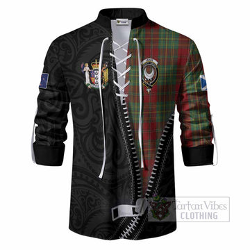 Leask Tartan Ghillie Shirt New Zealand Pattern Unique Zipper Stylized