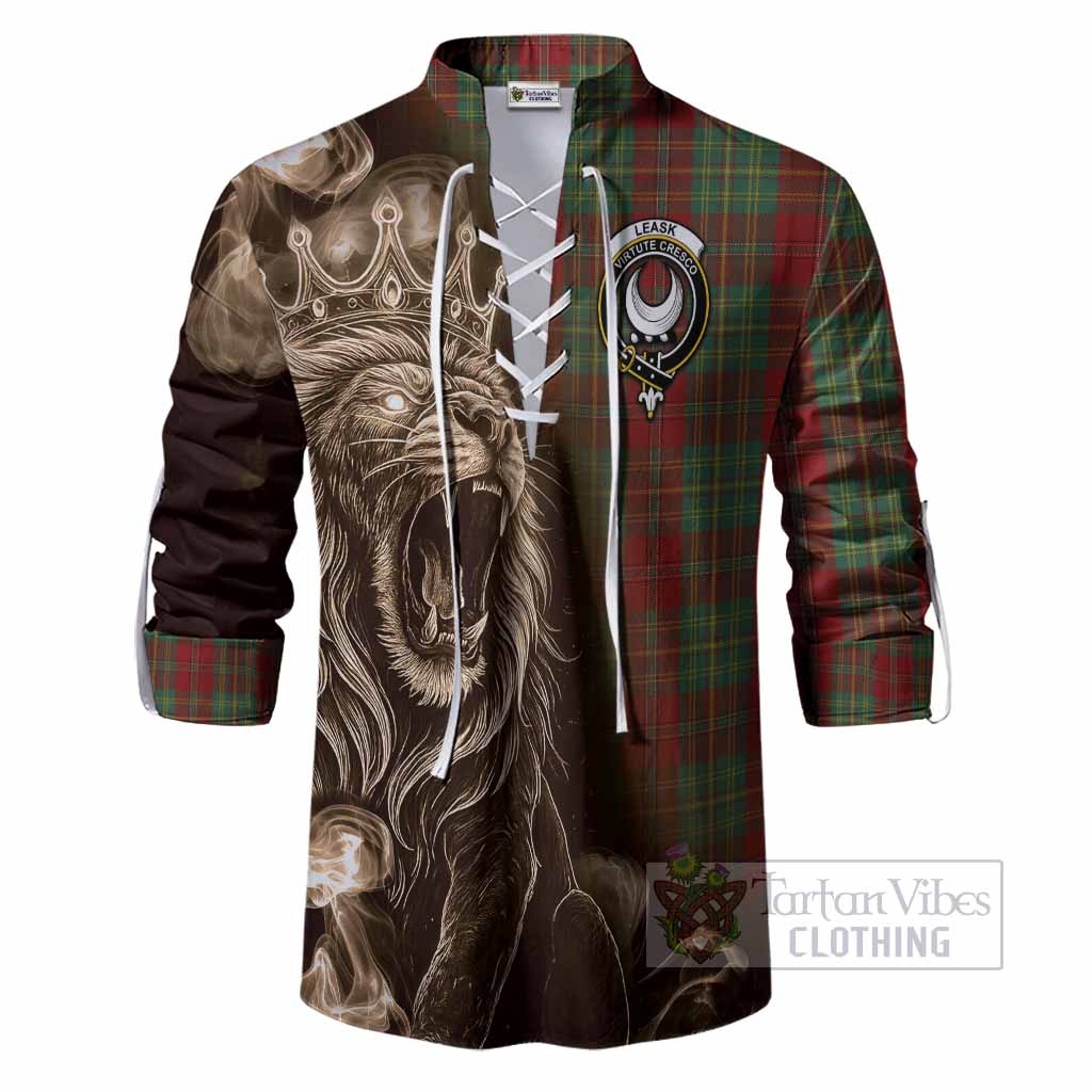 Leask Tartan Ghillie Shirt Roaring Lion Heritage