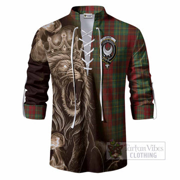 Leask Tartan Ghillie Shirt Roaring Lion Heritage