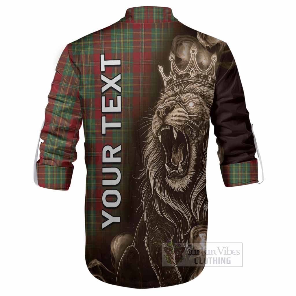 Leask Tartan Ghillie Shirt Roaring Lion Heritage
