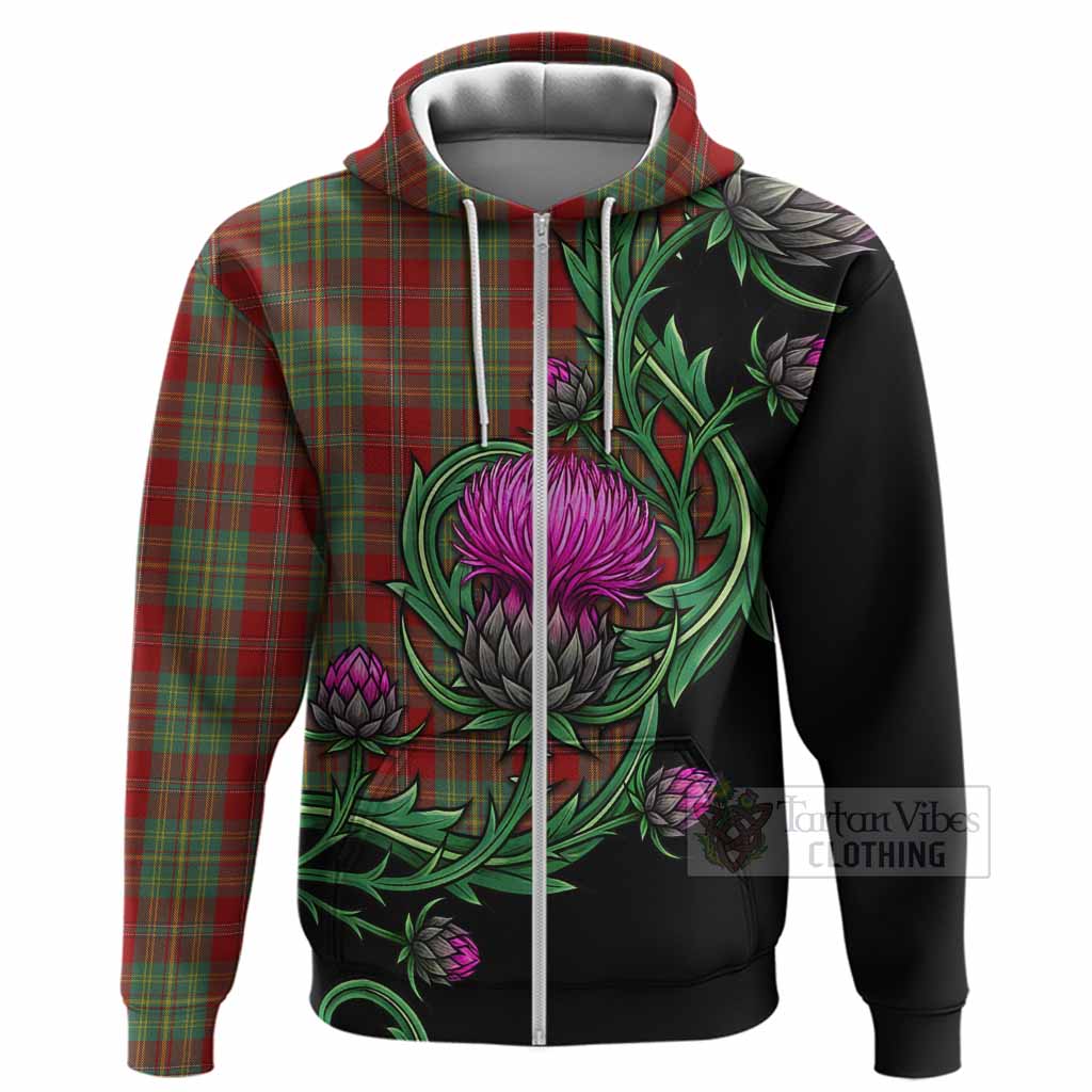 Leask Tartan Hoodie Resilient Scottish Thistle