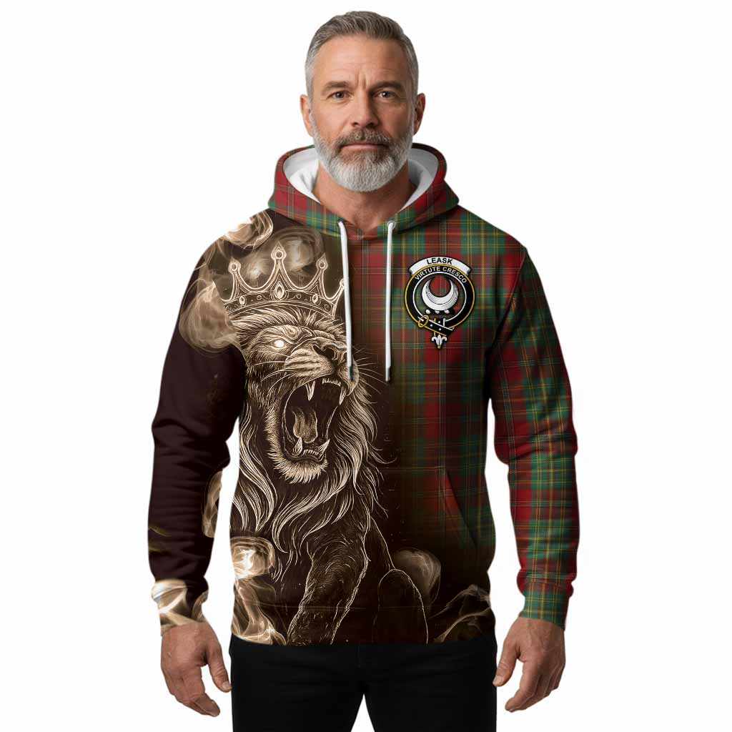 Leask Tartan Hoodie Roaring Lion Heritage