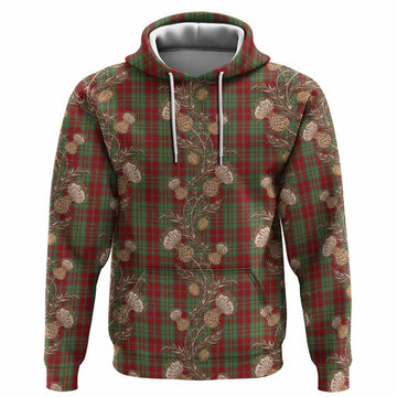 Leask Tartan Hoodie Seamless Scottish Thistle Flowers