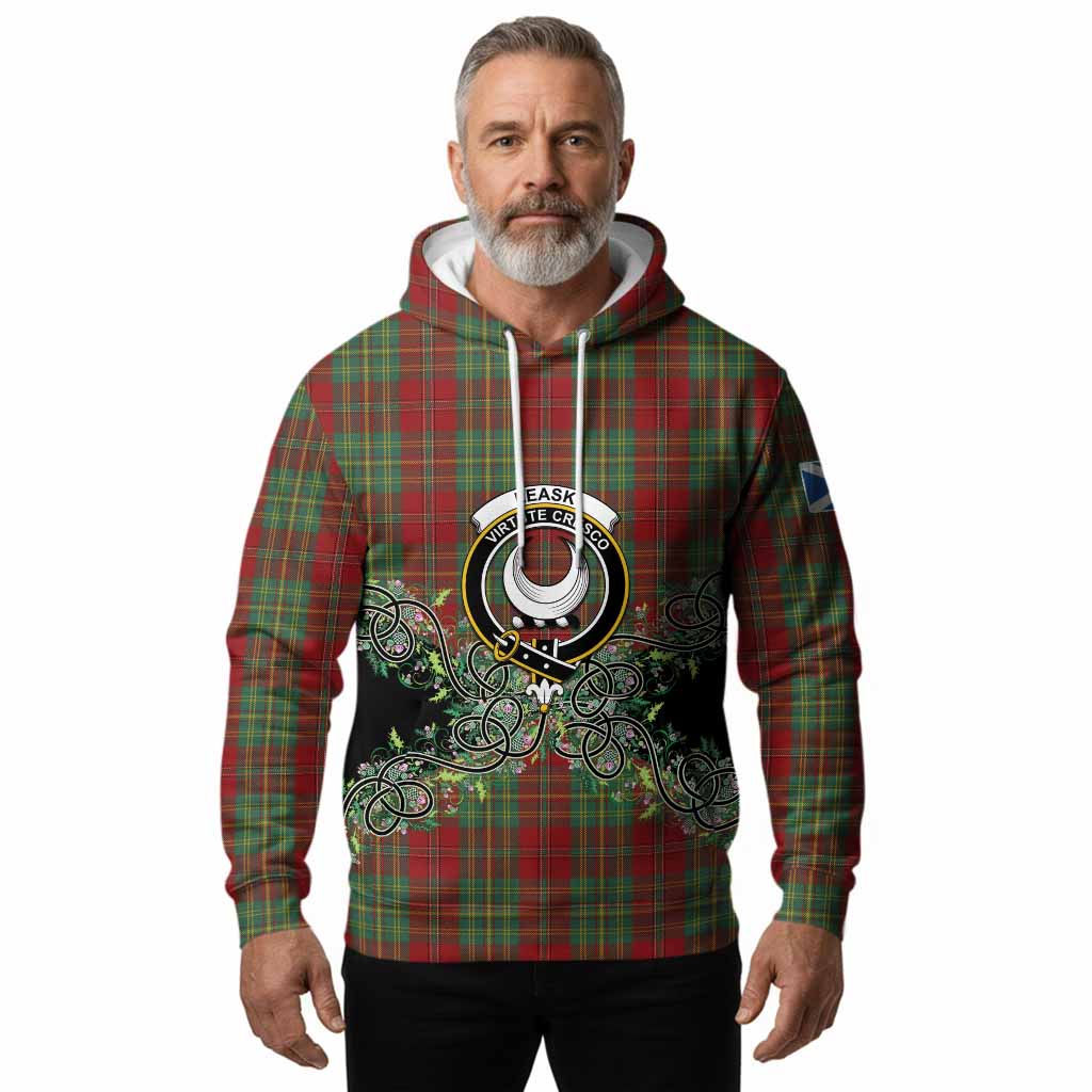 Leask Tartan Hoodie Thistle Scottish Spirit