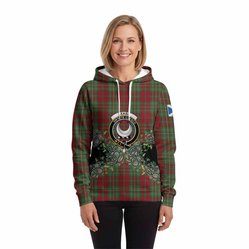 Leask Tartan Hoodie Thistle Scottish Spirit