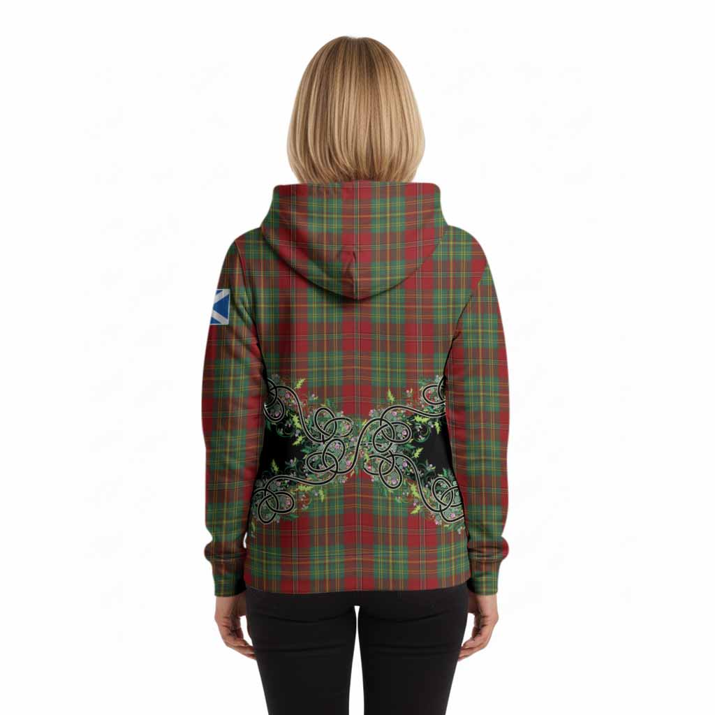 Leask Tartan Hoodie Thistle Scottish Spirit