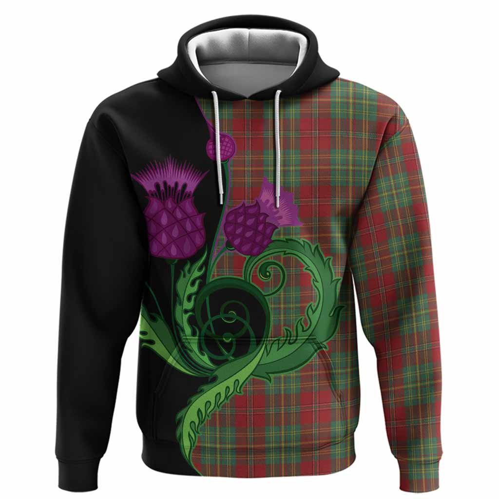 Leask Tartan Hoodie Traditional Scottish Thistle