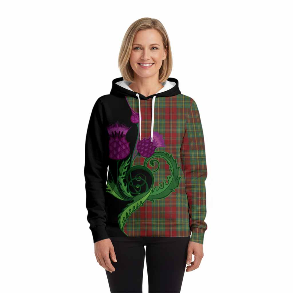 Leask Tartan Hoodie Traditional Scottish Thistle