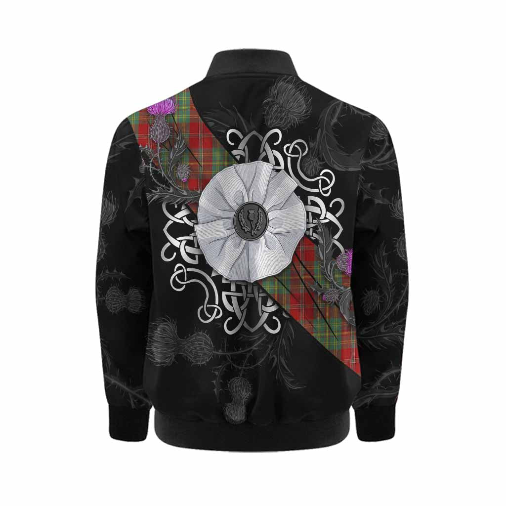 Leask Tartan Kid Bomber Jacket Jacobite White Rose Kid - Tartan Vibes Clothing