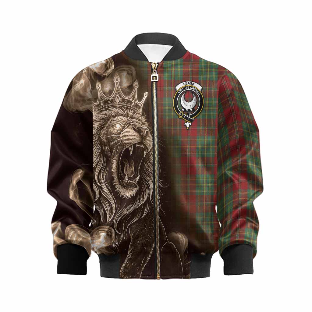 Leask Tartan Kid Bomber Jacket Roaring Lion Heritage