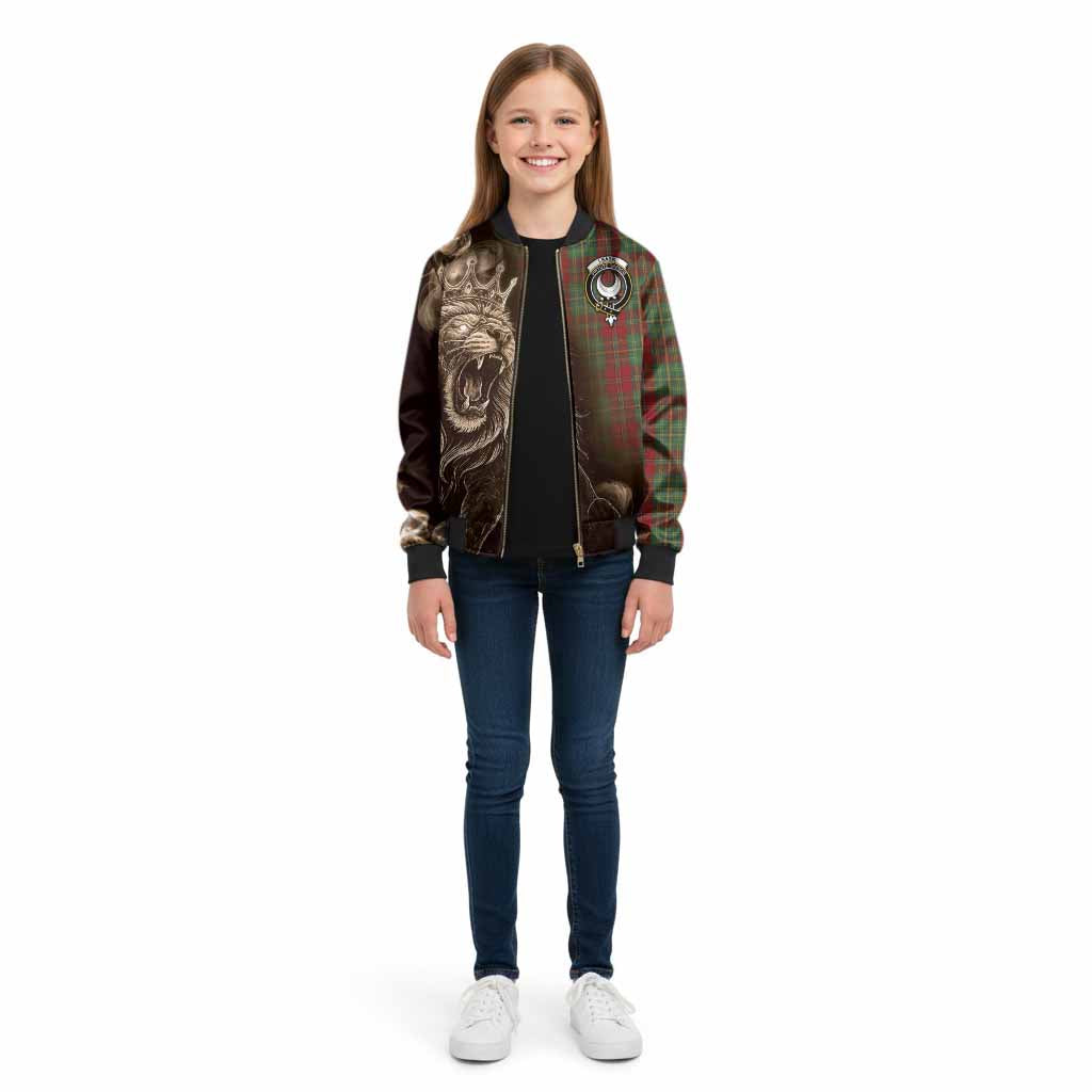 Leask Tartan Kid Bomber Jacket Roaring Lion Heritage