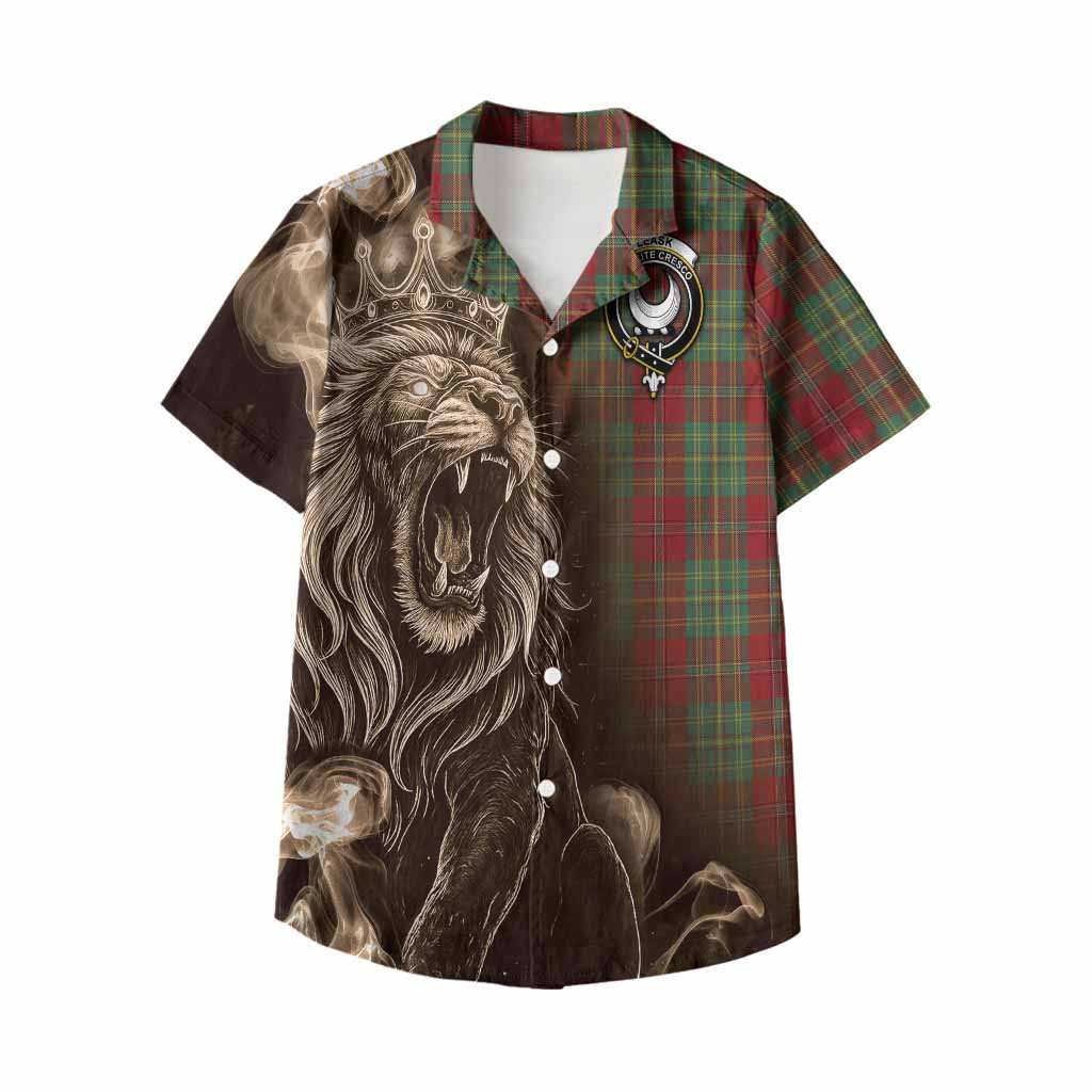 Leask Tartan Kid Hawaiian Shirt Roaring Lion Heritage