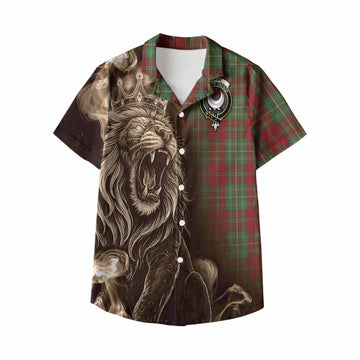 Leask Tartan Kid Hawaiian Shirt Roaring Lion Heritage