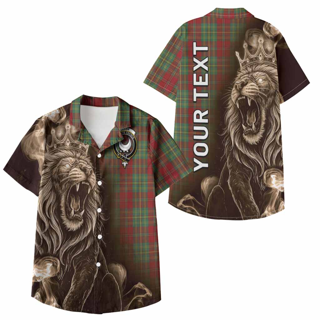 Leask Tartan Kid Hawaiian Shirt Roaring Lion Heritage