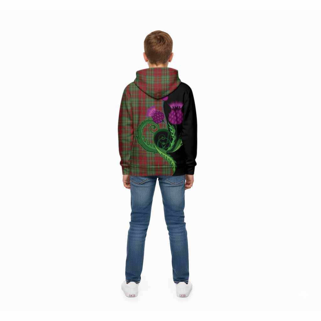 Leask Tartan Kid Hoodie Traditional Scottish Thistle