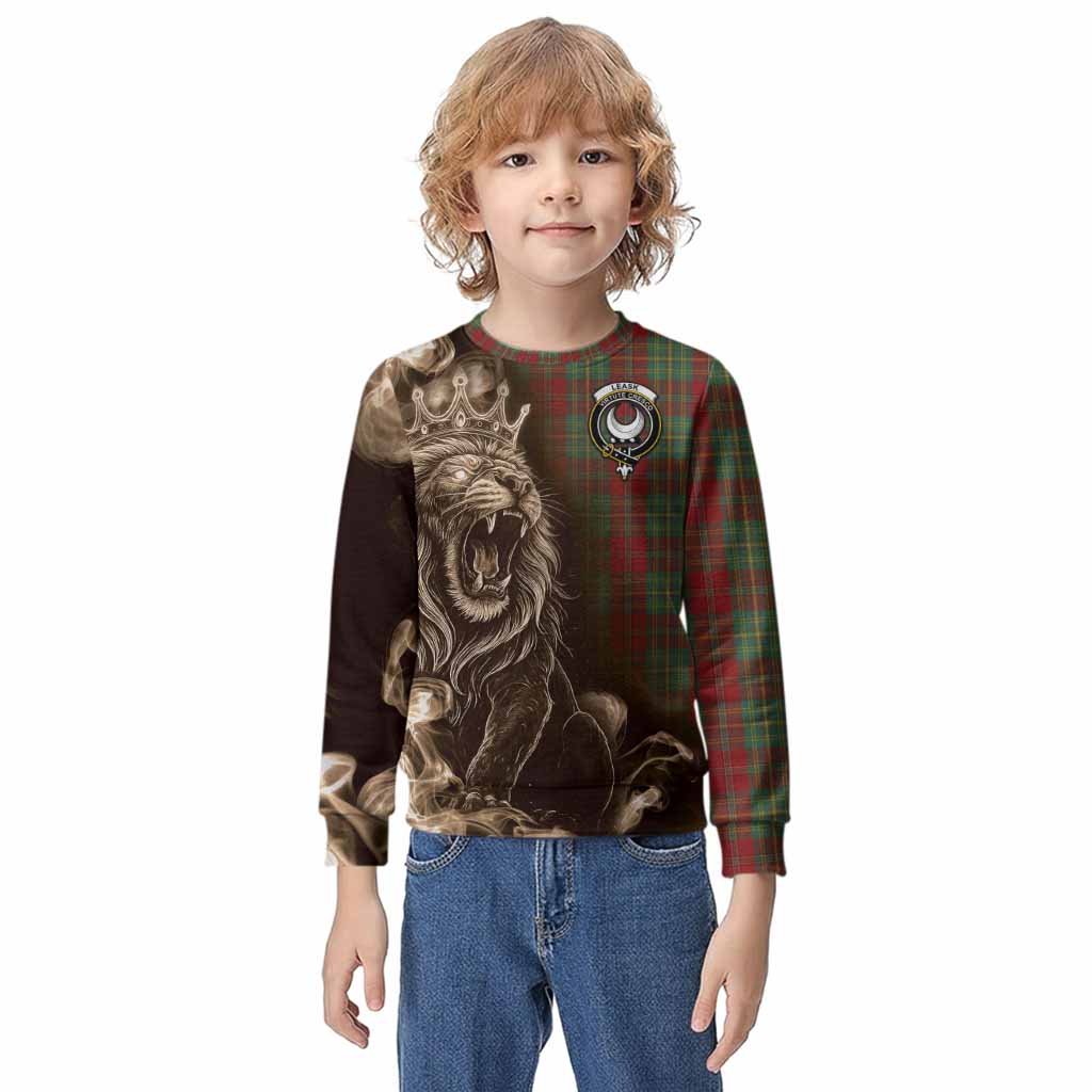 Leask Tartan Kid Knitted Sweatshirt Roaring Lion Heritage