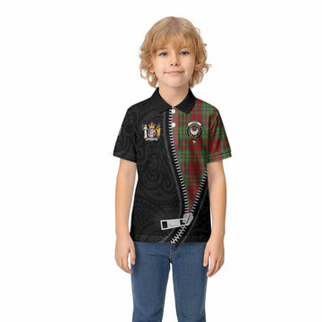Leask Tartan Kid Polo Shirt New Zealand Pattern Unique Zipper Stylized