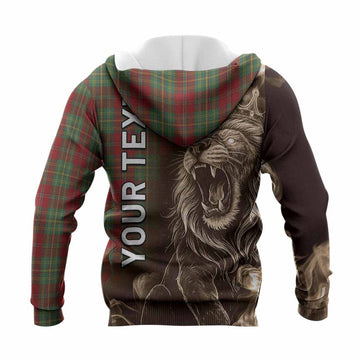 Leask Tartan Knitted Hoodie Roaring Lion Heritage