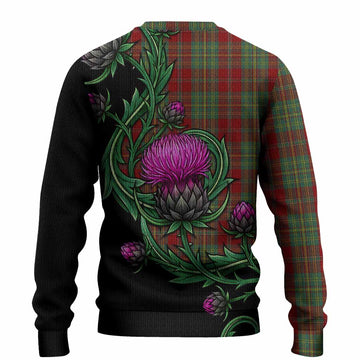 Leask Tartan Knitted Sweater Resilient Scottish Thistle - Tartan Vibes Clothing