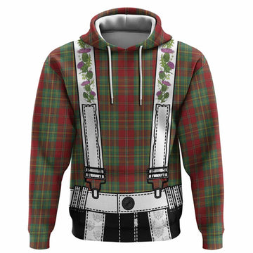 Leask Tartan Lederhosen Costume Hoodie Scotland Thistle Floral
