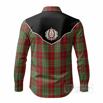 Leask Tartan Long Sleeve Button Shirts Horseshoe Ornament - Tartan Vibes Clothing