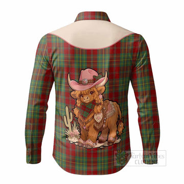 Leask Tartan Long Sleeve Button Shirts Wee Coo Cowgirl Cute Style - Tartan Vibes Clothing