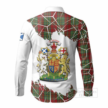 Leask Tartan Long Sleeve Button Shirts with Family Crest and Lion Rampant Grunge Style