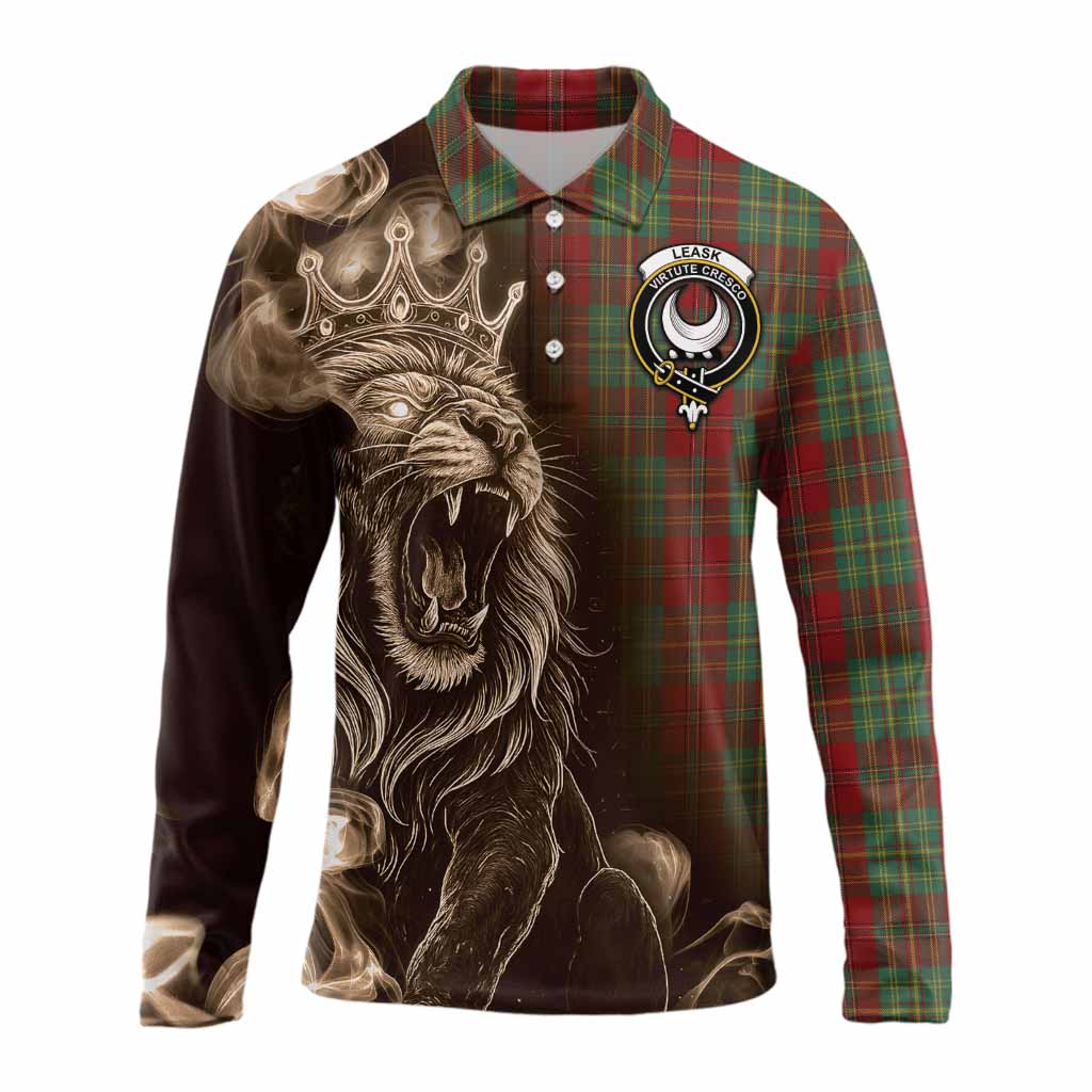 Leask Tartan Long Sleeve Polo Shirt Roaring Lion Heritage