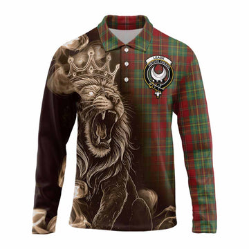 Leask Tartan Long Sleeve Polo Shirt Roaring Lion Heritage