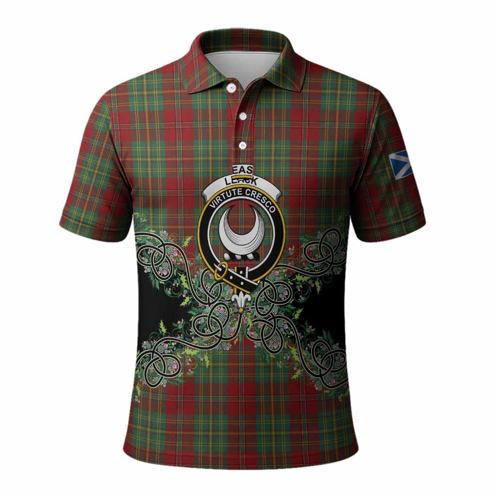 Leask Tartan Polo Shirt Thistle Scottish Spirit