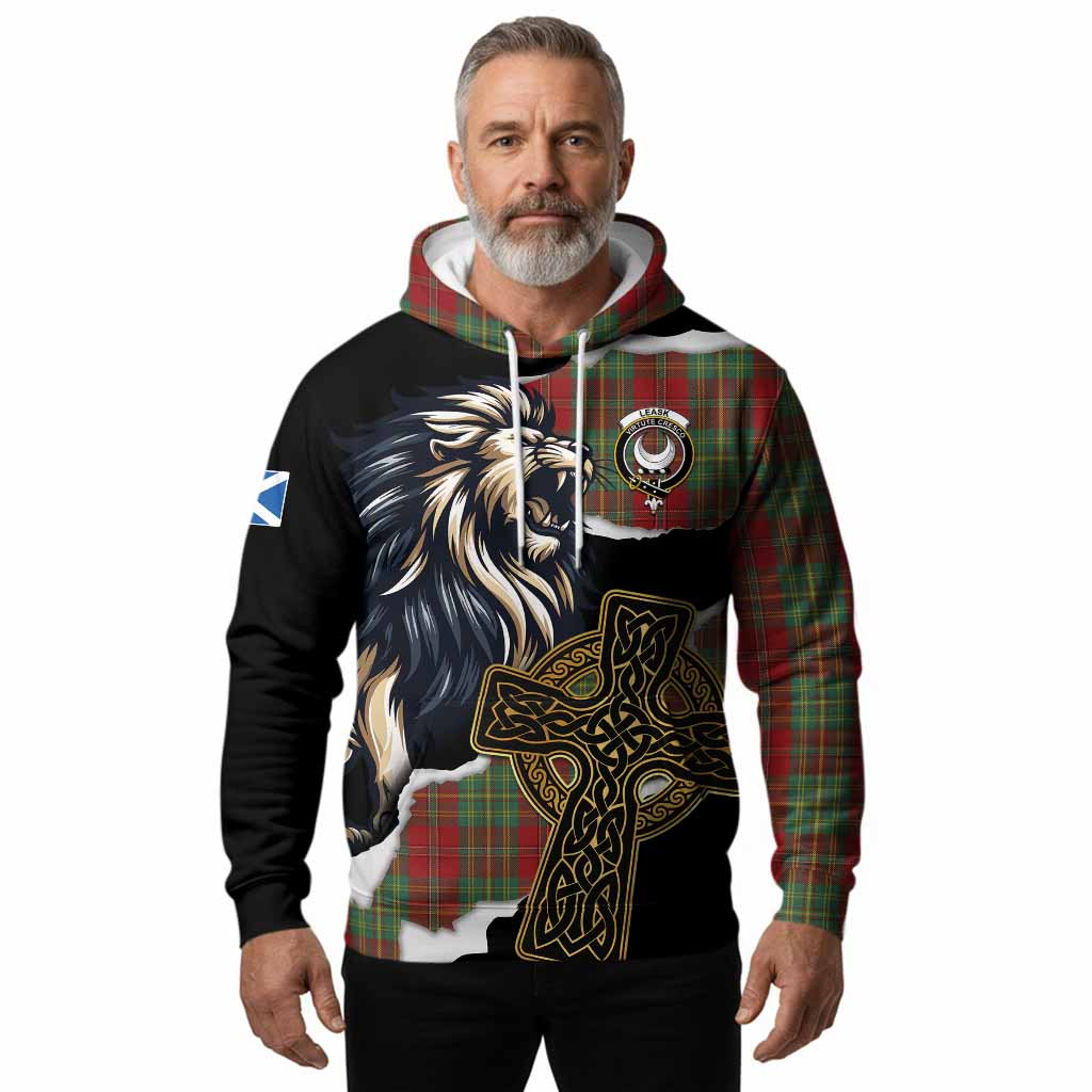 Leask Tartan Scottish Hoodie Lion Celtic Heritage