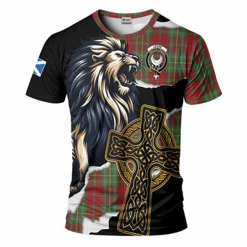 Leask Tartan Scottish T-Shirt Lion Celtic Heritage