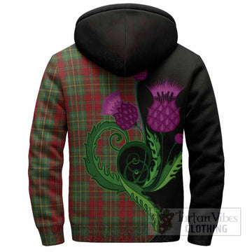 Leask Tartan Sherpa Hoodie Traditional Scottish Thistle