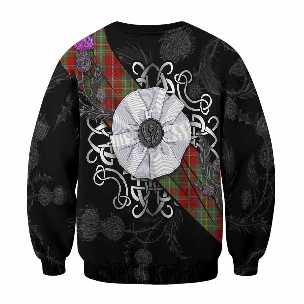 Leask Tartan Sweatshirt Jacobite White Rose - Tartan Vibes Clothing