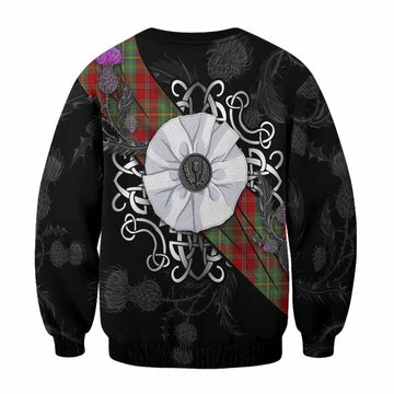 Leask Tartan Sweatshirt Jacobite White Rose - Tartan Vibes Clothing