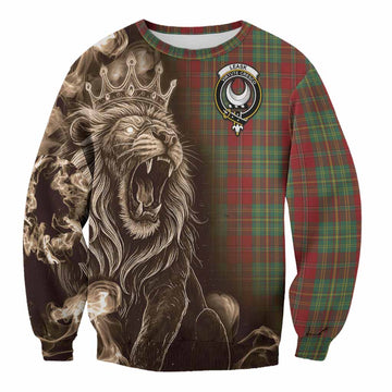 Leask Tartan Sweatshirt Roaring Lion Heritage
