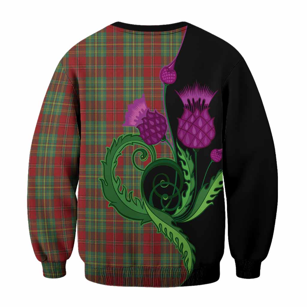 Leask Tartan Sweatshirt Traditional Scottish Thistle