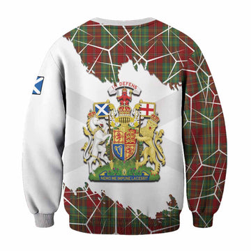 Leask Tartan Sweatshirt with Family Crest and Lion Rampant Grunge Style