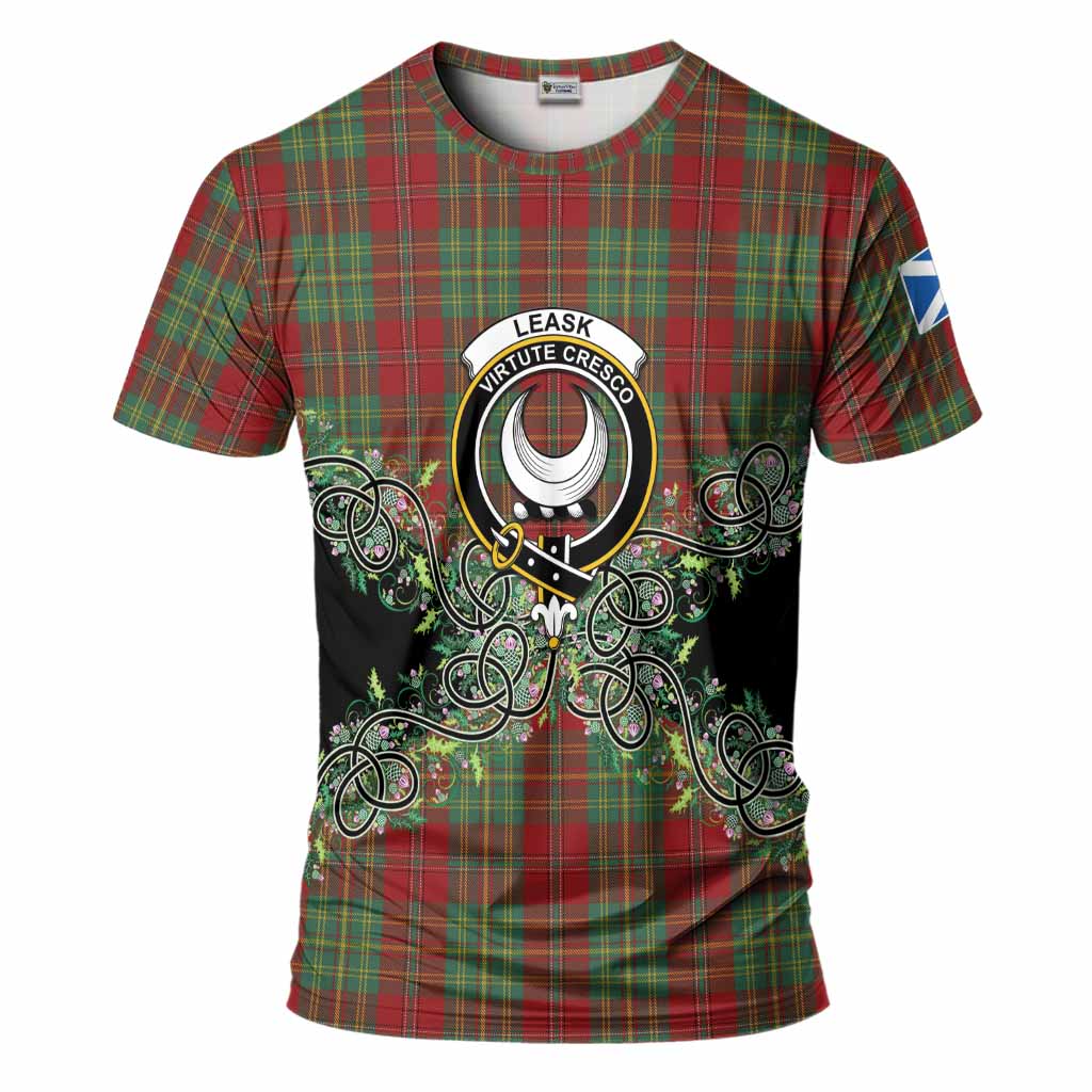 Leask Tartan T-Shirt Thistle Scottish Spirit
