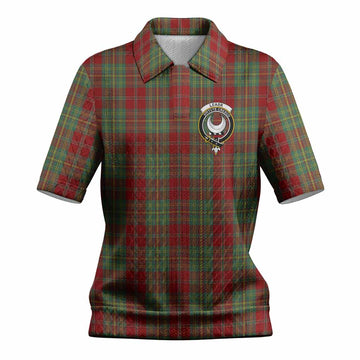 Leask Tartan Women’s Polo Sweater Top with Family Crest