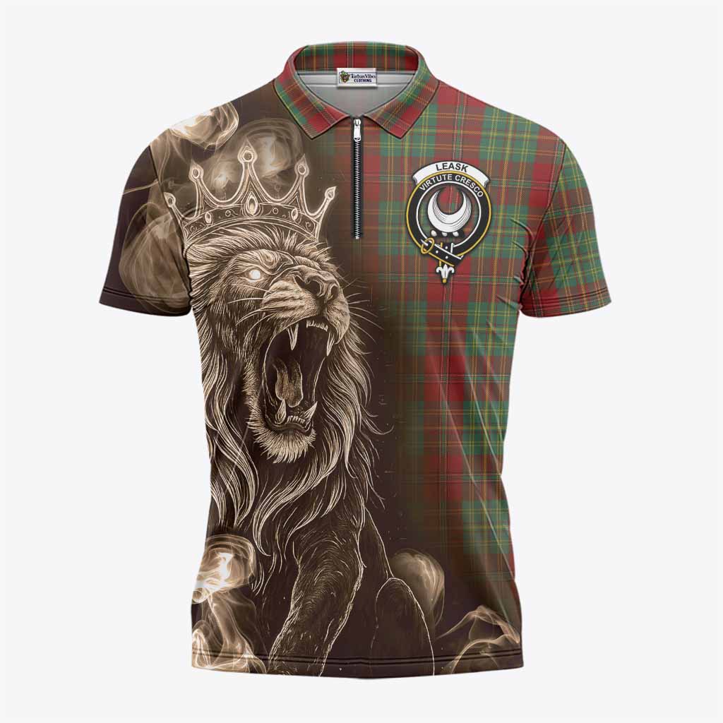 Leask Tartan Zipper Polo Shirt Roaring Lion Heritage