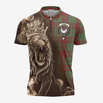 Leask Tartan Zipper Polo Shirt Roaring Lion Heritage