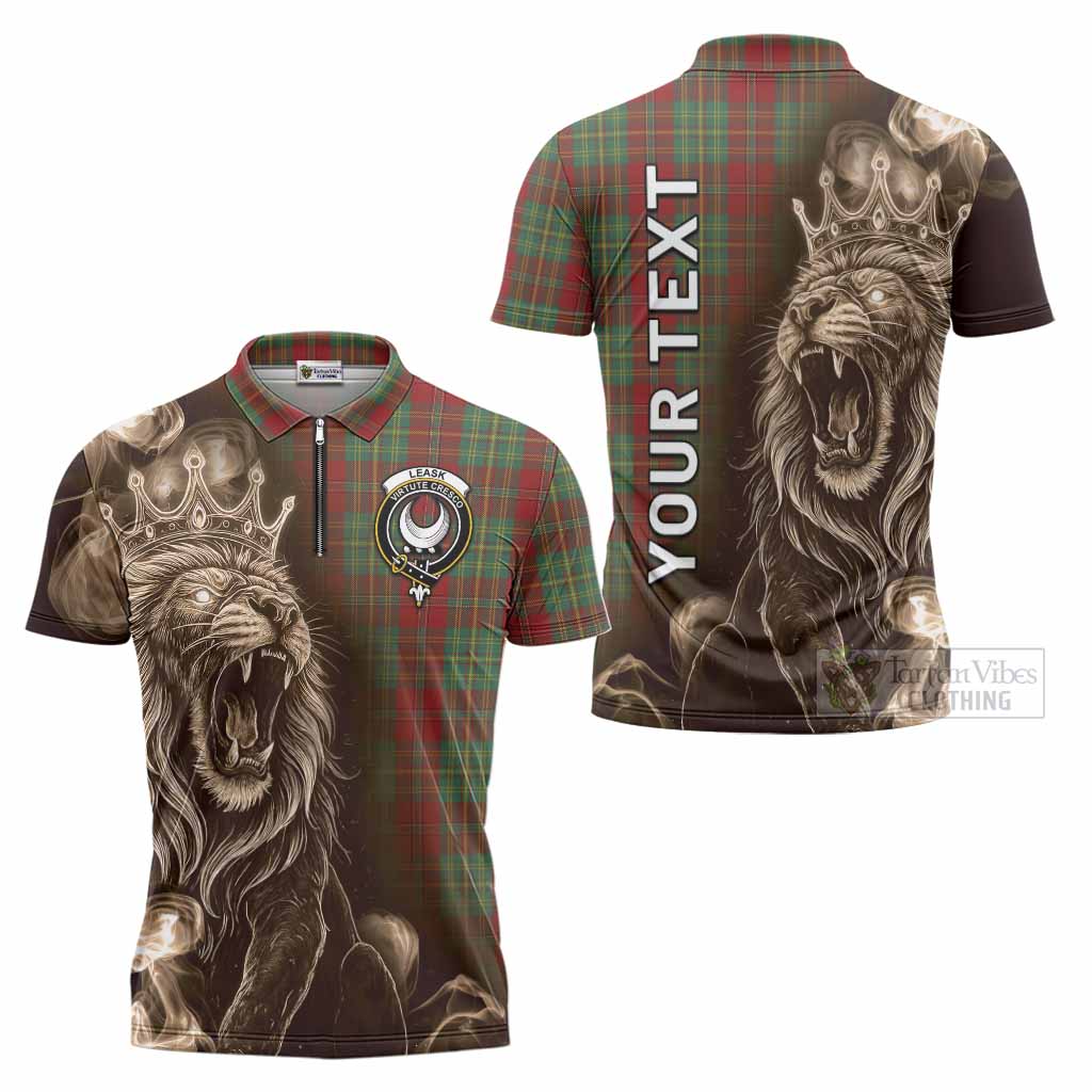 Leask Tartan Zipper Polo Shirt Roaring Lion Heritage
